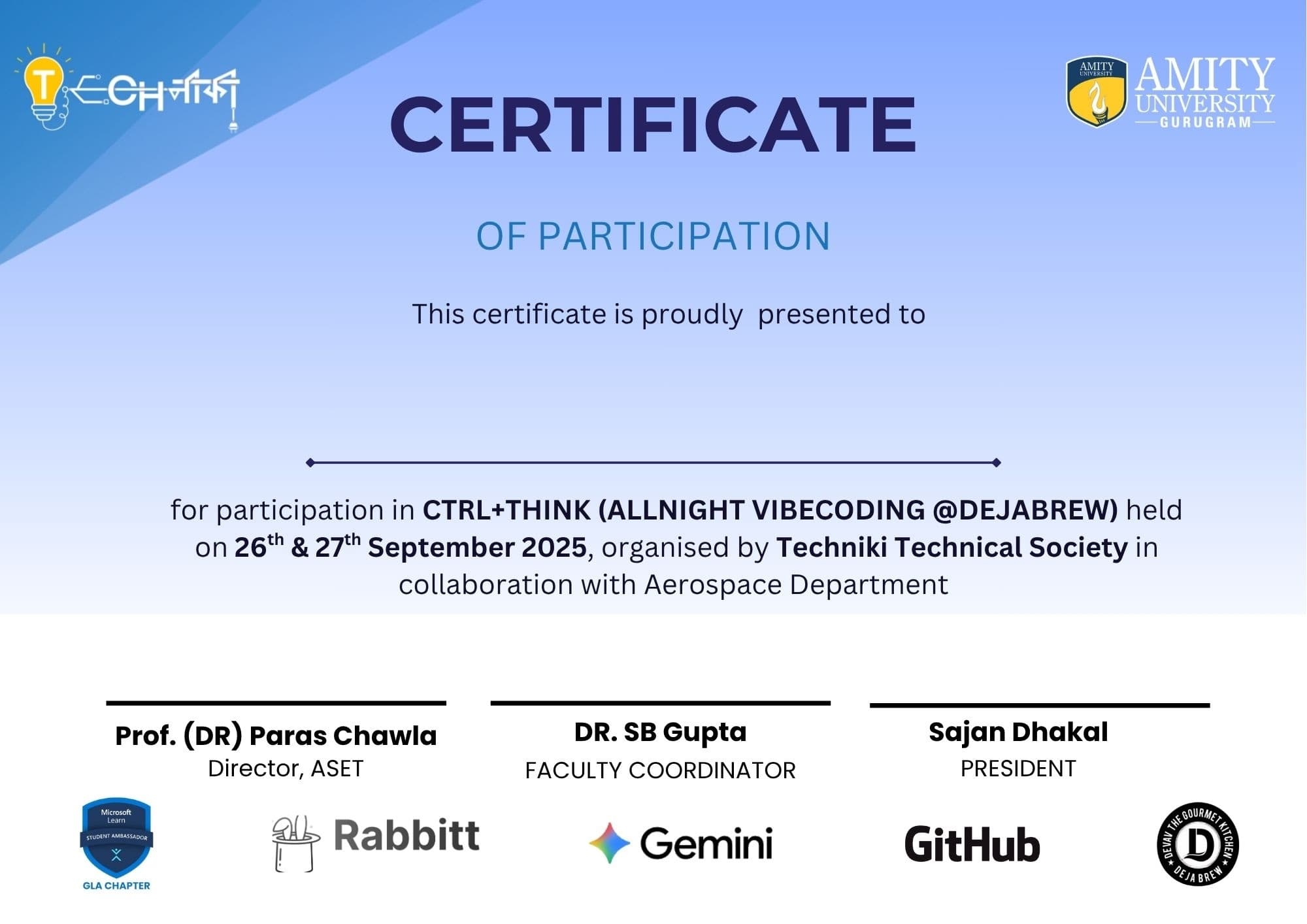 CTRL+THINK Participants